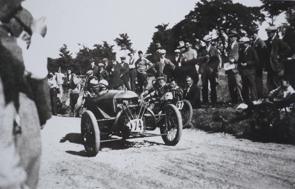 Cecil Jay on the start of Worcestershire Motor Club Madresfield Speed Trial 1928